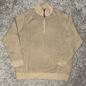 Vineyard Vines Men's Tan Zip-Up Sweater